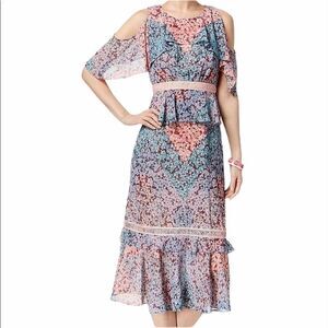 Jax Black Label Floral Cold Shoulder Maxi Dress